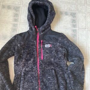 Weatherproof 32 degrees black sherpa Hooded Fleece Coat